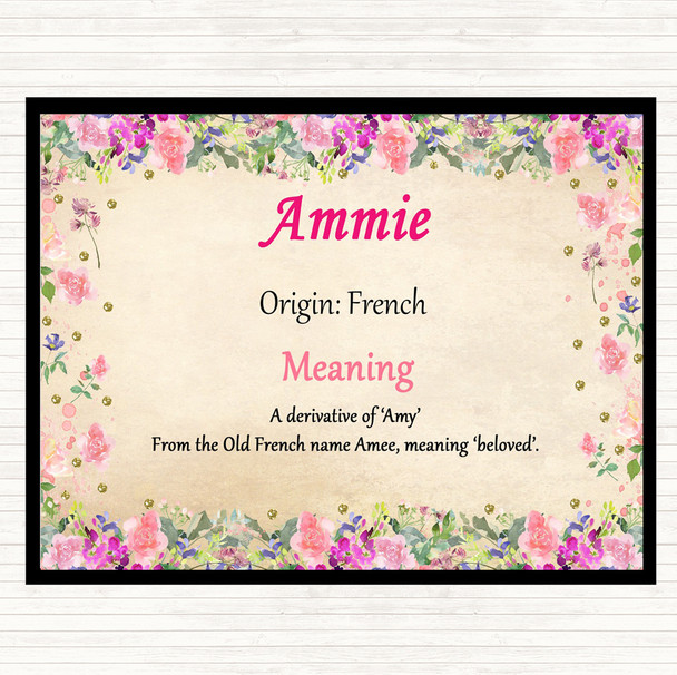 Ammie Name Meaning Dinner Table Placemat Floral