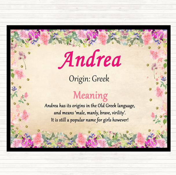 Andrea Name Meaning Dinner Table Placemat Floral