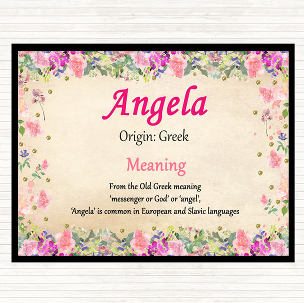 Angela Name Meaning Dinner Table Placemat Floral