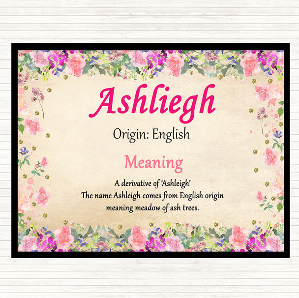 Ashliegh Name Meaning Dinner Table Placemat Floral