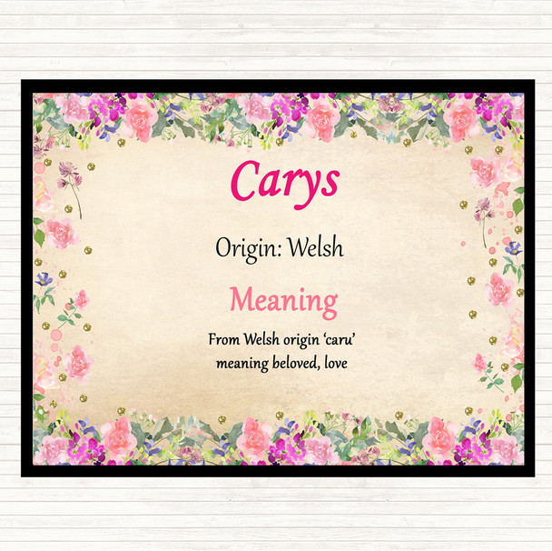 Carys Name Meaning Dinner Table Placemat Floral