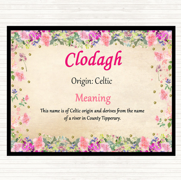 Clodagh Name Meaning Dinner Table Placemat Floral