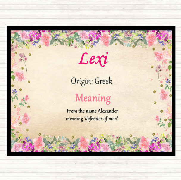 Lexi Name Meaning Dinner Table Placemat Floral