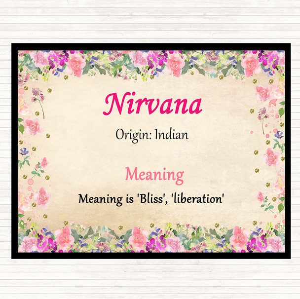 Nirvana Name Meaning Dinner Table Placemat Floral