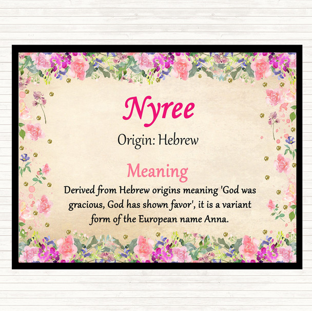 Nyree Name Meaning Dinner Table Placemat Floral