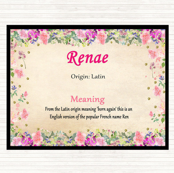 Renae Name Meaning Dinner Table Placemat Floral