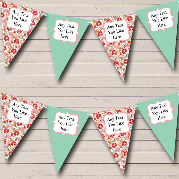 Vintage Shabby Chic Floral Personalised Wedding Venue or Reception Bunting