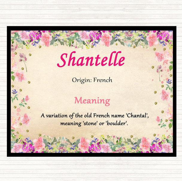 Shantelle Name Meaning Dinner Table Placemat Floral