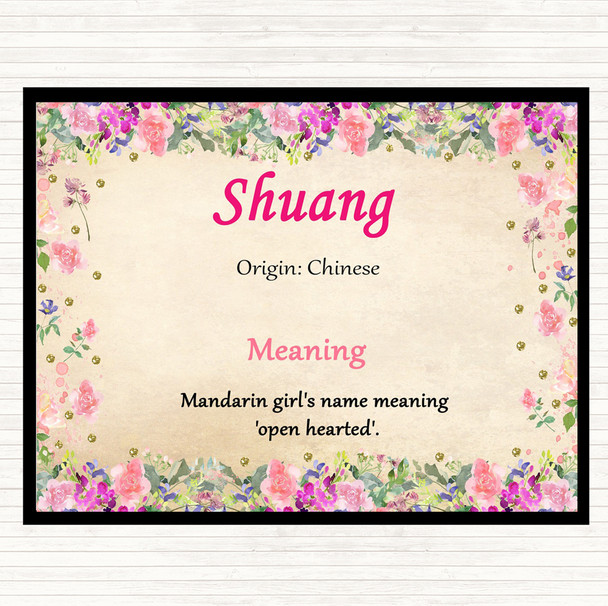 Shuang Name Meaning Dinner Table Placemat Floral