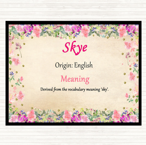 Skye Name Meaning Dinner Table Placemat Floral