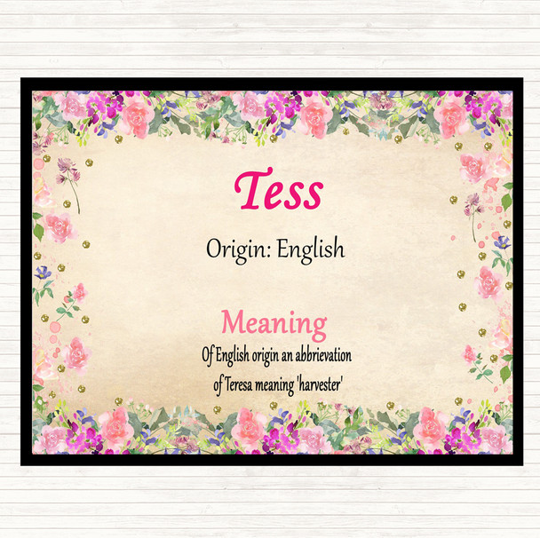Tess Name Meaning Dinner Table Placemat Floral
