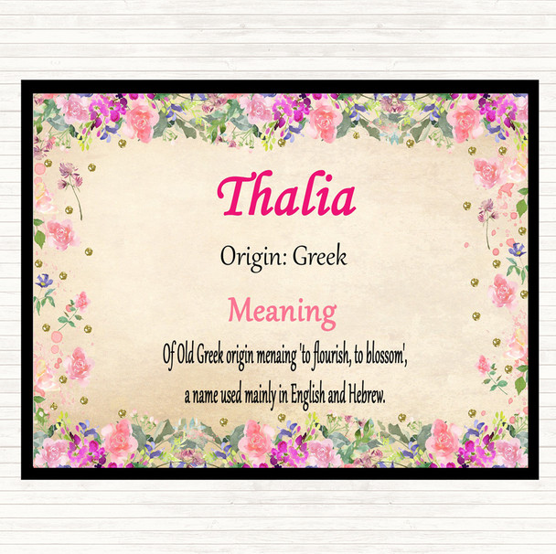 Thalia Name Meaning Dinner Table Placemat Floral