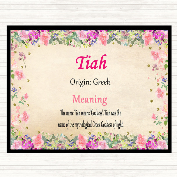 Tiah Name Meaning Dinner Table Placemat Floral