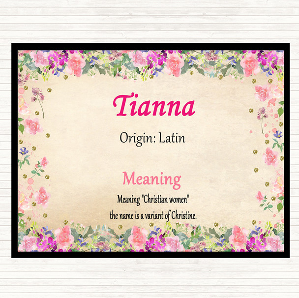 Tianna Name Meaning Dinner Table Placemat Floral