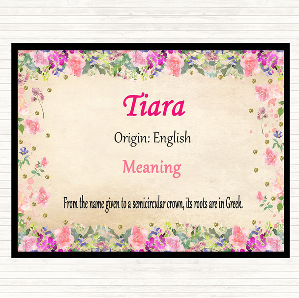 Tiara Name Meaning Dinner Table Placemat Floral