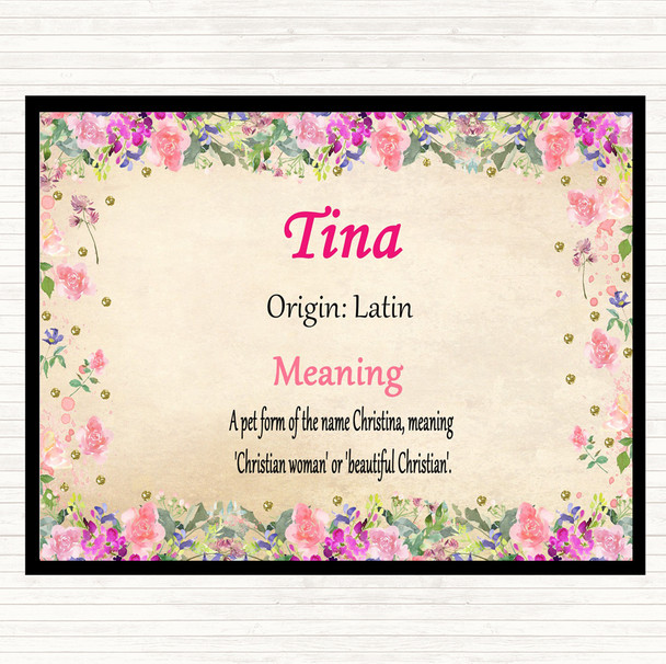 Tina Name Meaning Dinner Table Placemat Floral