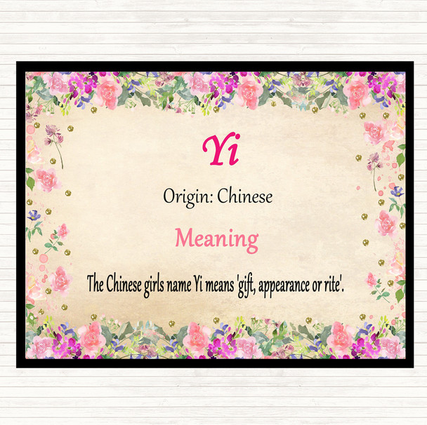 Yi Name Meaning Dinner Table Placemat Floral