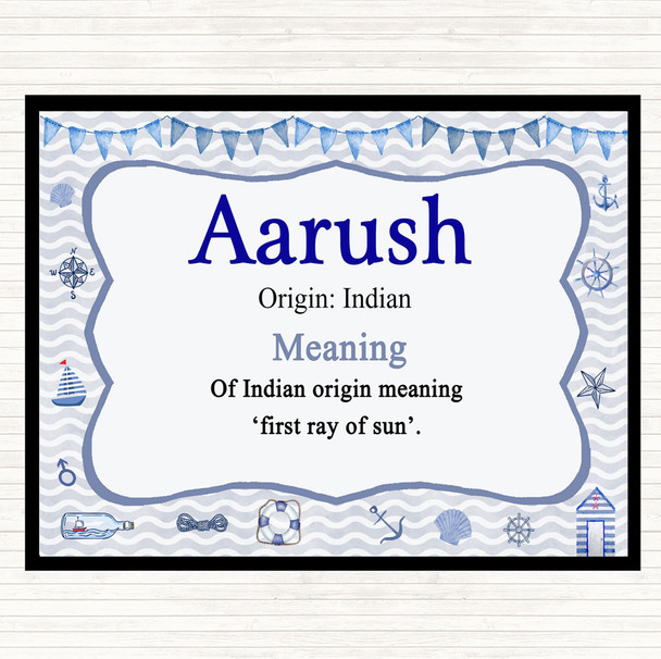 Aarush Name Meaning Dinner Table Placemat Nautical
