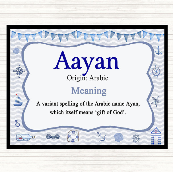 Aayan Name Meaning Dinner Table Placemat Nautical