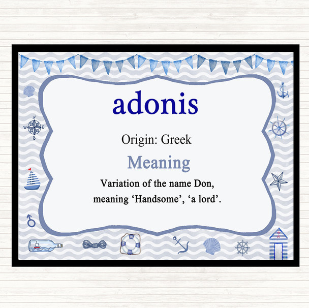 Adonis Name Meaning Dinner Table Placemat Nautical