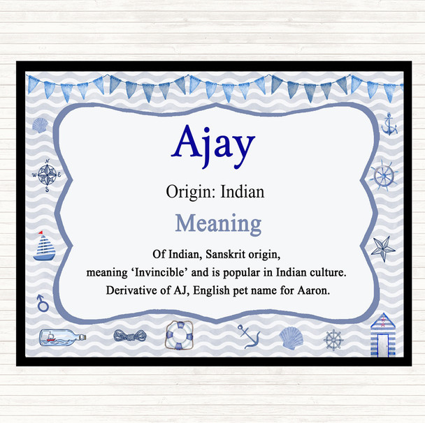 Ajay Name Meaning Dinner Table Placemat Nautical