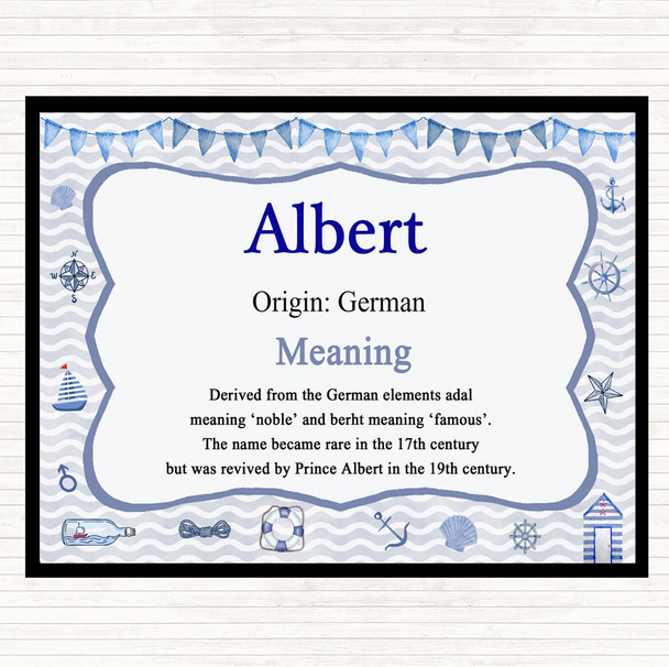 Albert Name Meaning Dinner Table Placemat Nautical