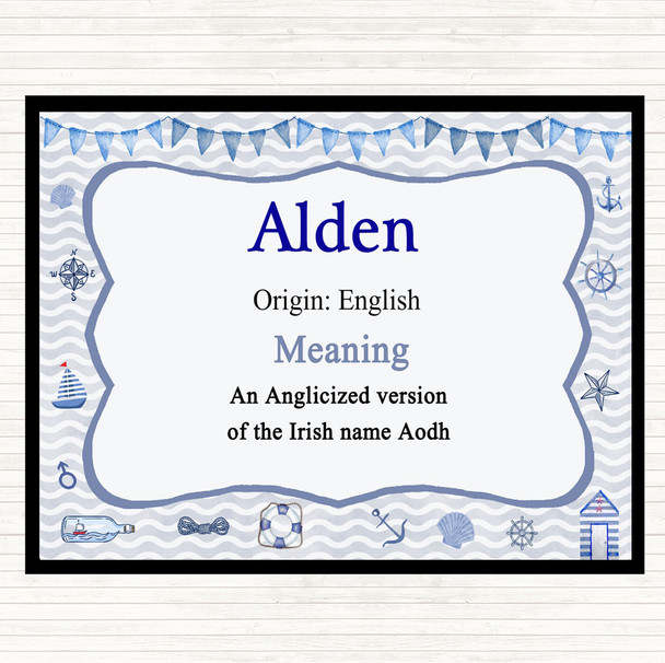 Alden Name Meaning Dinner Table Placemat Nautical