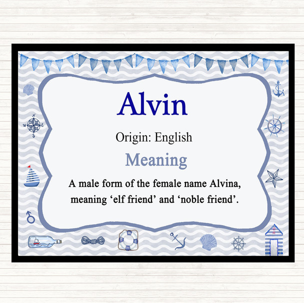 Alvin Name Meaning Dinner Table Placemat Nautical