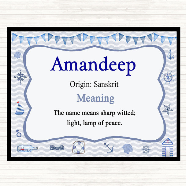 Amandeep Name Meaning Dinner Table Placemat Nautical