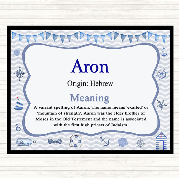 Aron Name Meaning Dinner Table Placemat Nautical