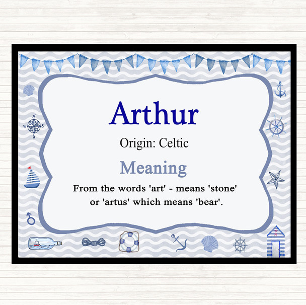 Arthur Name Meaning Dinner Table Placemat Nautical