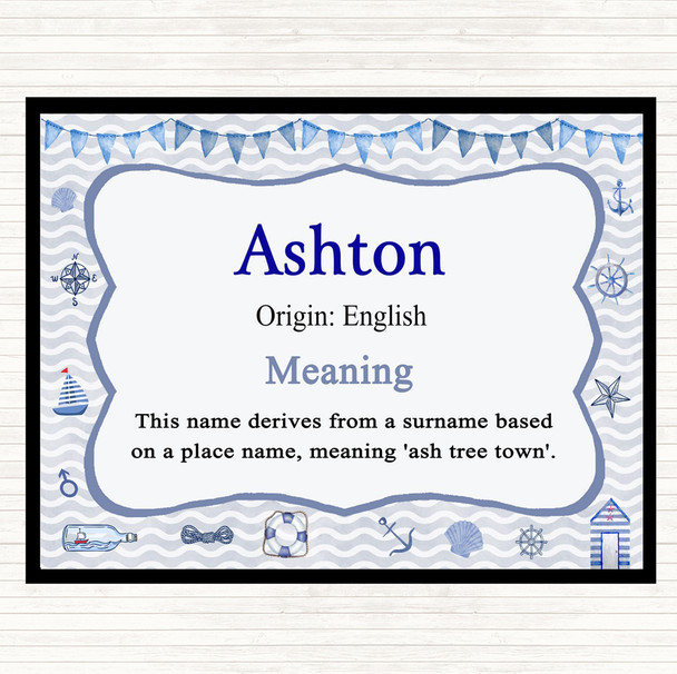Ashton Name Meaning Dinner Table Placemat Nautical