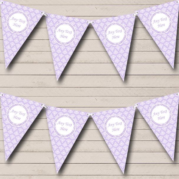 Vintage Lace Look Pretty Lilac Purple Personalised Wedding Bunting