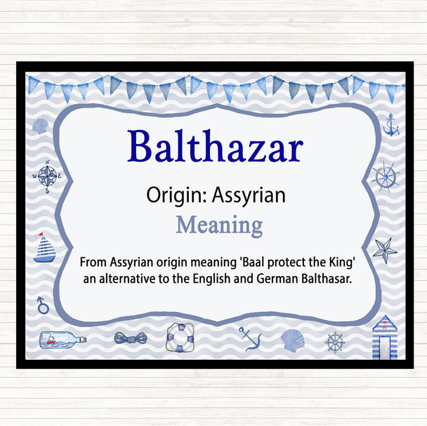 Balthazar Name Meaning Dinner Table Placemat Nautical