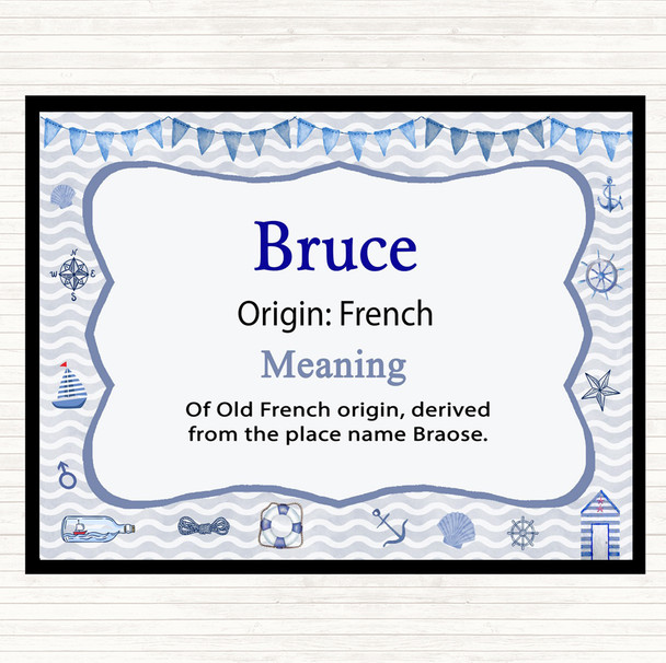 Bruce Name Meaning Dinner Table Placemat Nautical