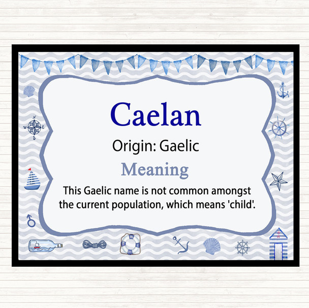 Caelan Name Meaning Dinner Table Placemat Nautical
