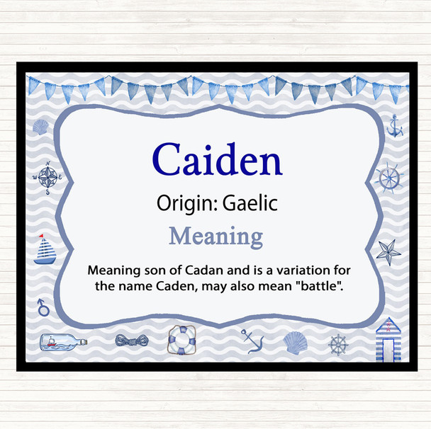 Caiden Name Meaning Dinner Table Placemat Nautical