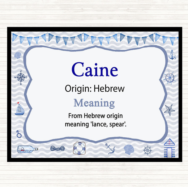 Caine Name Meaning Dinner Table Placemat Nautical