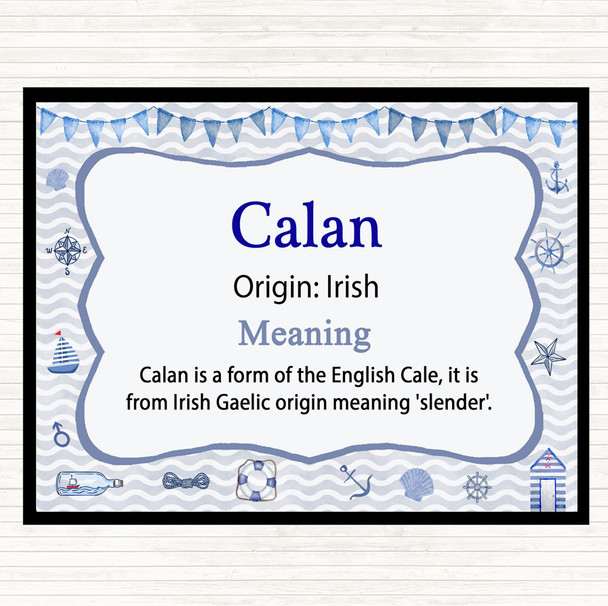 Calan Name Meaning Dinner Table Placemat Nautical