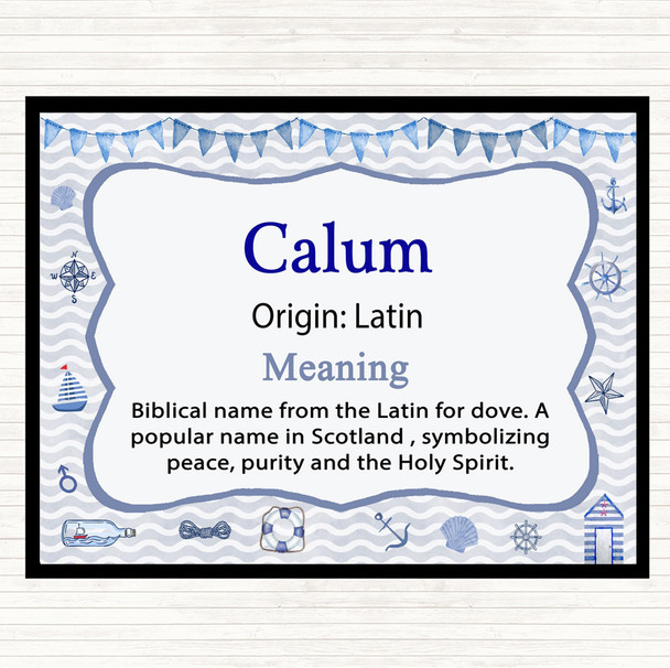 Calum Name Meaning Dinner Table Placemat Nautical