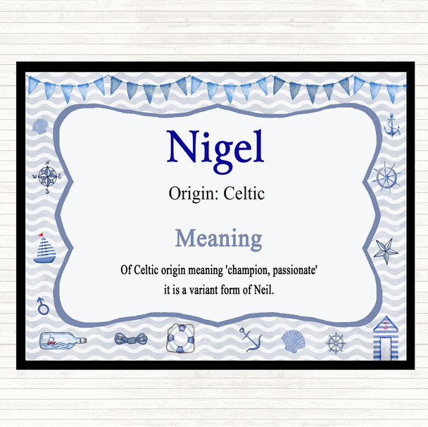 Nigel Name Meaning Dinner Table Placemat Nautical