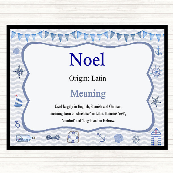 Noel Name Meaning Dinner Table Placemat Nautical