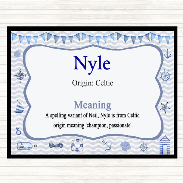 Nyle Name Meaning Dinner Table Placemat Nautical