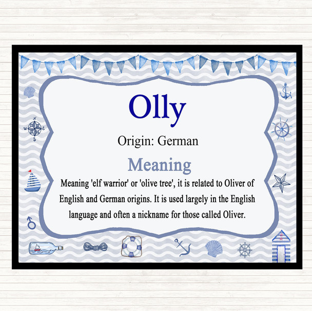 Olly Name Meaning Dinner Table Placemat Nautical