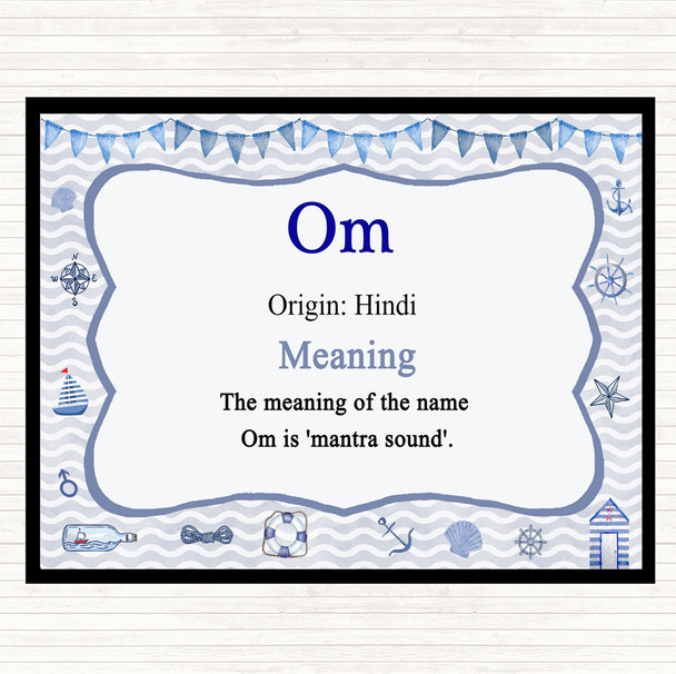 Om Name Meaning Dinner Table Placemat Nautical