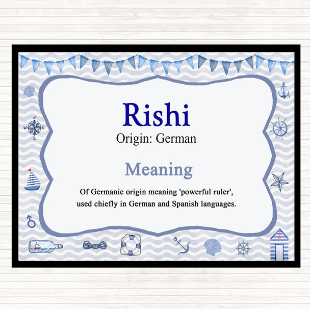 Rishi Name Meaning Dinner Table Placemat Nautical