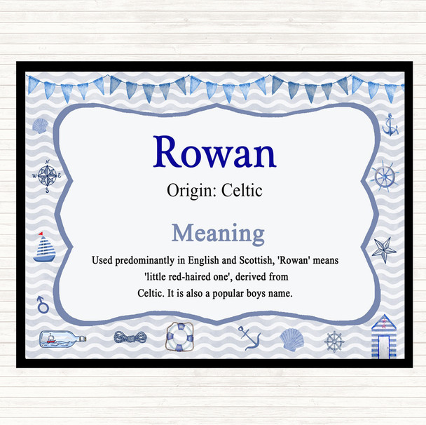 Rowan Name Meaning Dinner Table Placemat Nautical