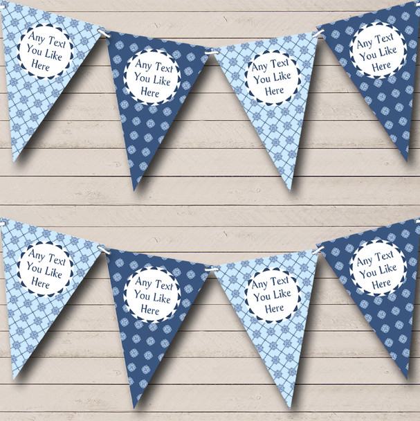 Two Tone Regal Blue Personalised Wedding Venue or Reception Bunting