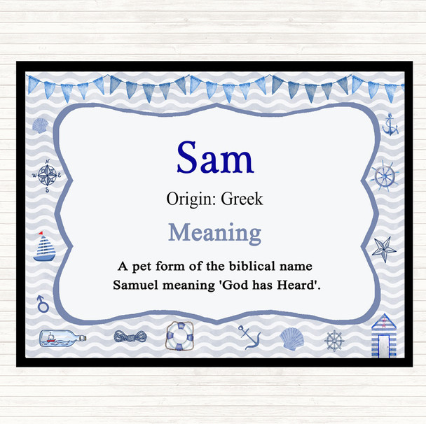 Sam Name Meaning Dinner Table Placemat Nautical