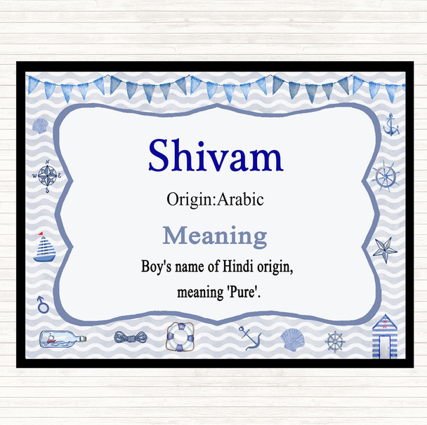 Shivam Name Meaning Dinner Table Placemat Nautical